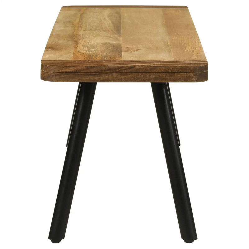 Maverick Wood Dining Bench Natural Mango and Black by Unique Piece Furniture