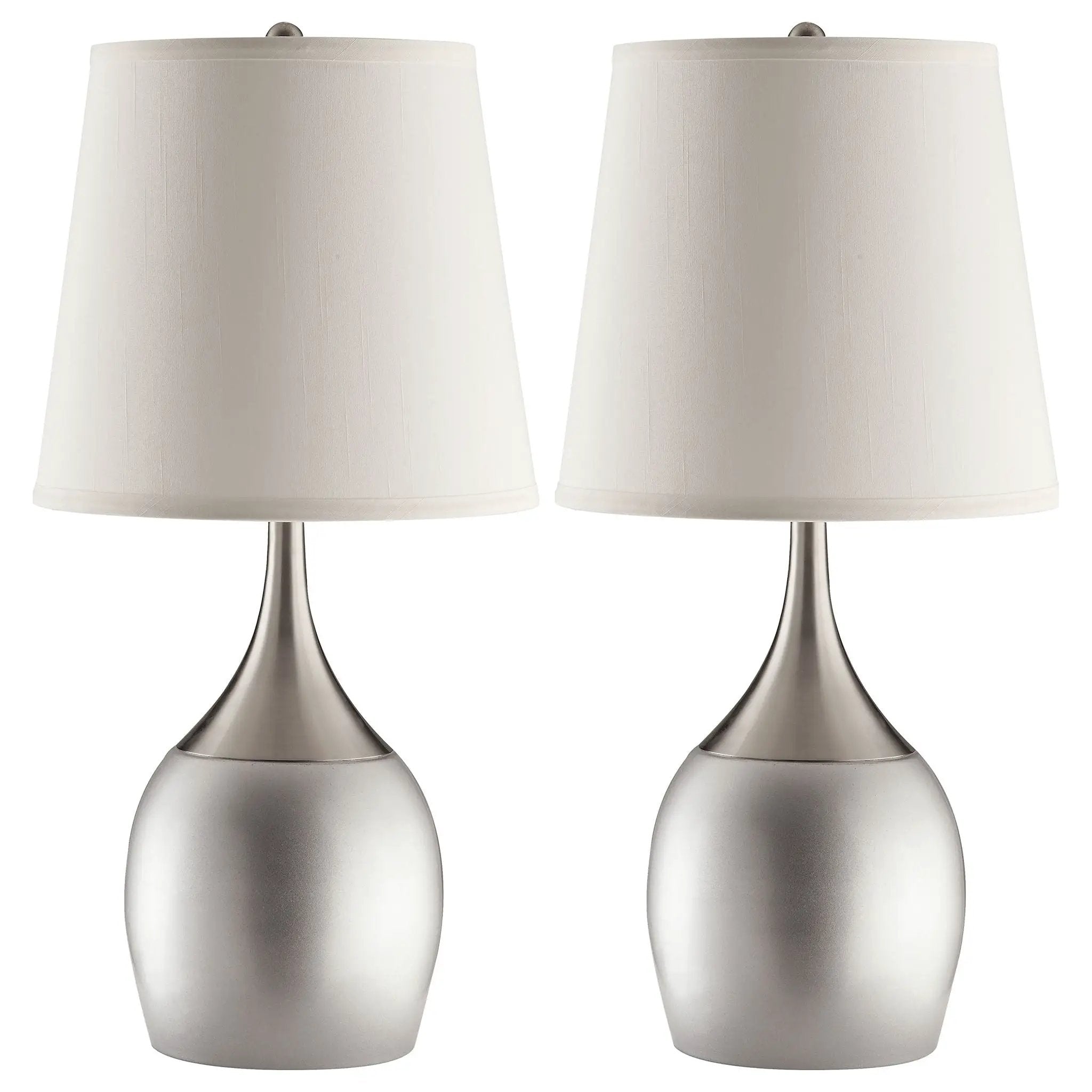 Tenya 24-inch Empire Shade Urn Table Lamp Silver (Set of 2) by Unique Piece Furniture
