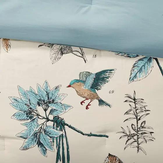 7 Piece Printed Cotton Twill Comforter Set Khaki King by HouseOfZazla