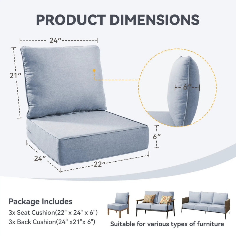 6" Thicker Outdoor Chair Cushion Set by HouseOfZazla