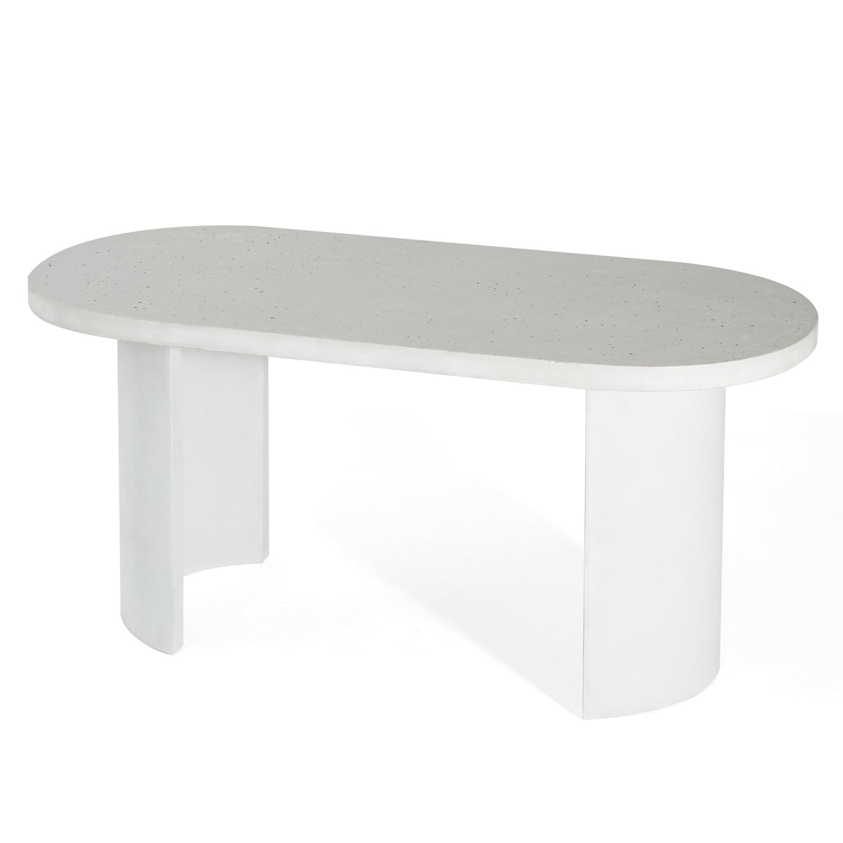Ellis Oval 67.5" Modern Outdoor Concrete Dining Table with Terrazzo Top, photo 3 of 10