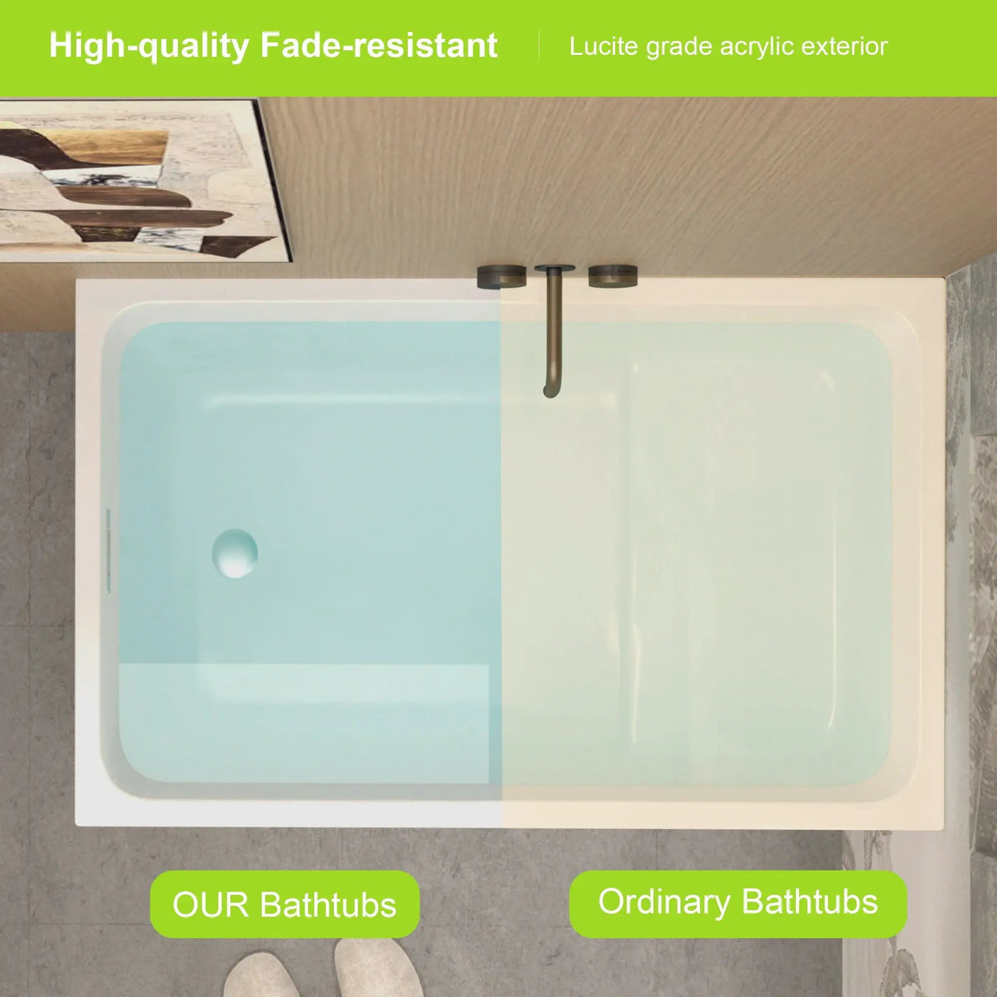 Freestanding Bathtub With Drain, Rectangular Shape by HouseOfZazla