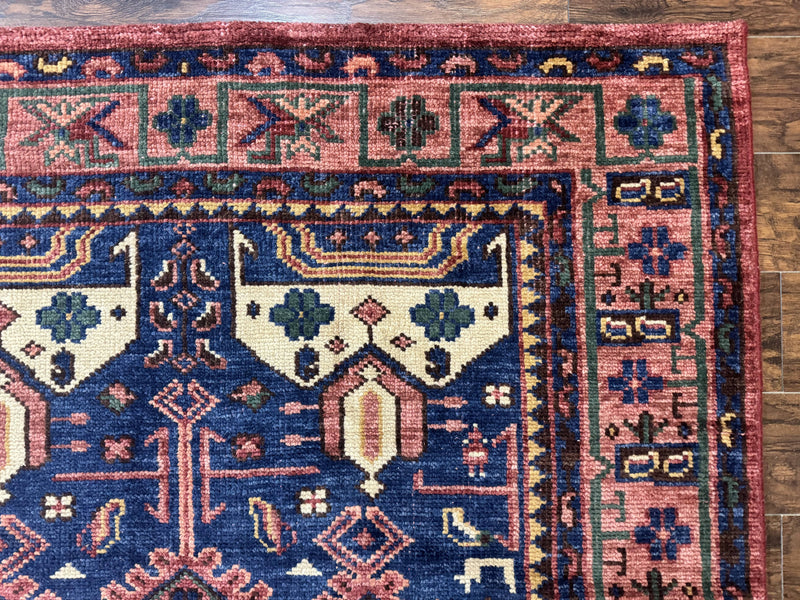 Persian Tribal Heriz Design Rug 6x9, Pottery Barn Rug, Hand Knotted Wool Vintage Rug by Jewel Rugs