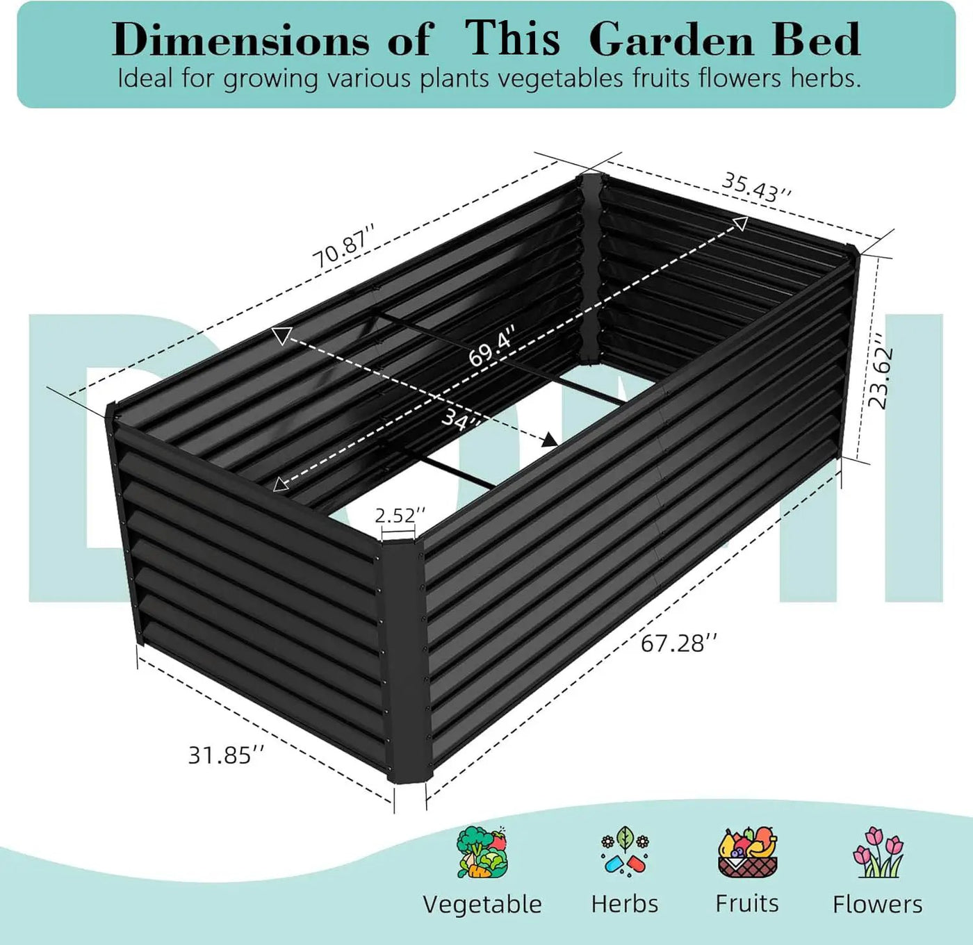 6x3x2ft Galvanized Raised Garden Bed by HouseOfZazla