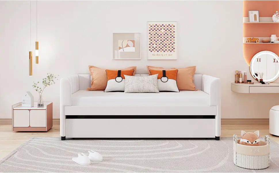 Upholstered Daybed With Ergonomic Design Backrest by HouseOfZazla