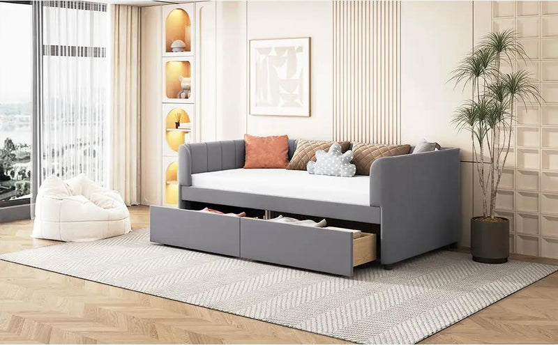Upholstered Daybed With Ergonomic Design Backrest by HouseOfZazla