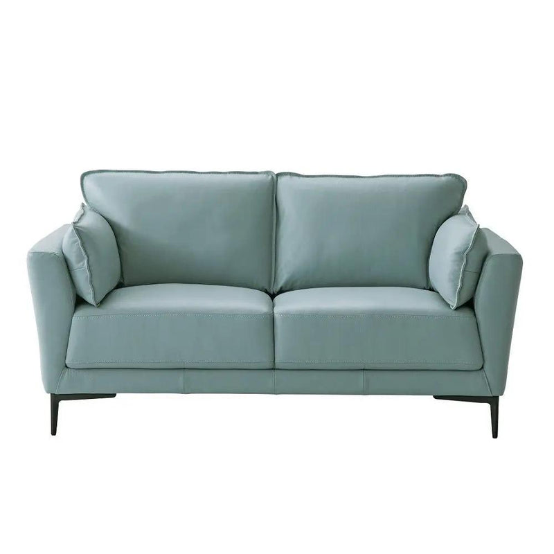 Mesut - Loveseat - Sage Green Top Grain Leather & Black by Unique Piece Furniture