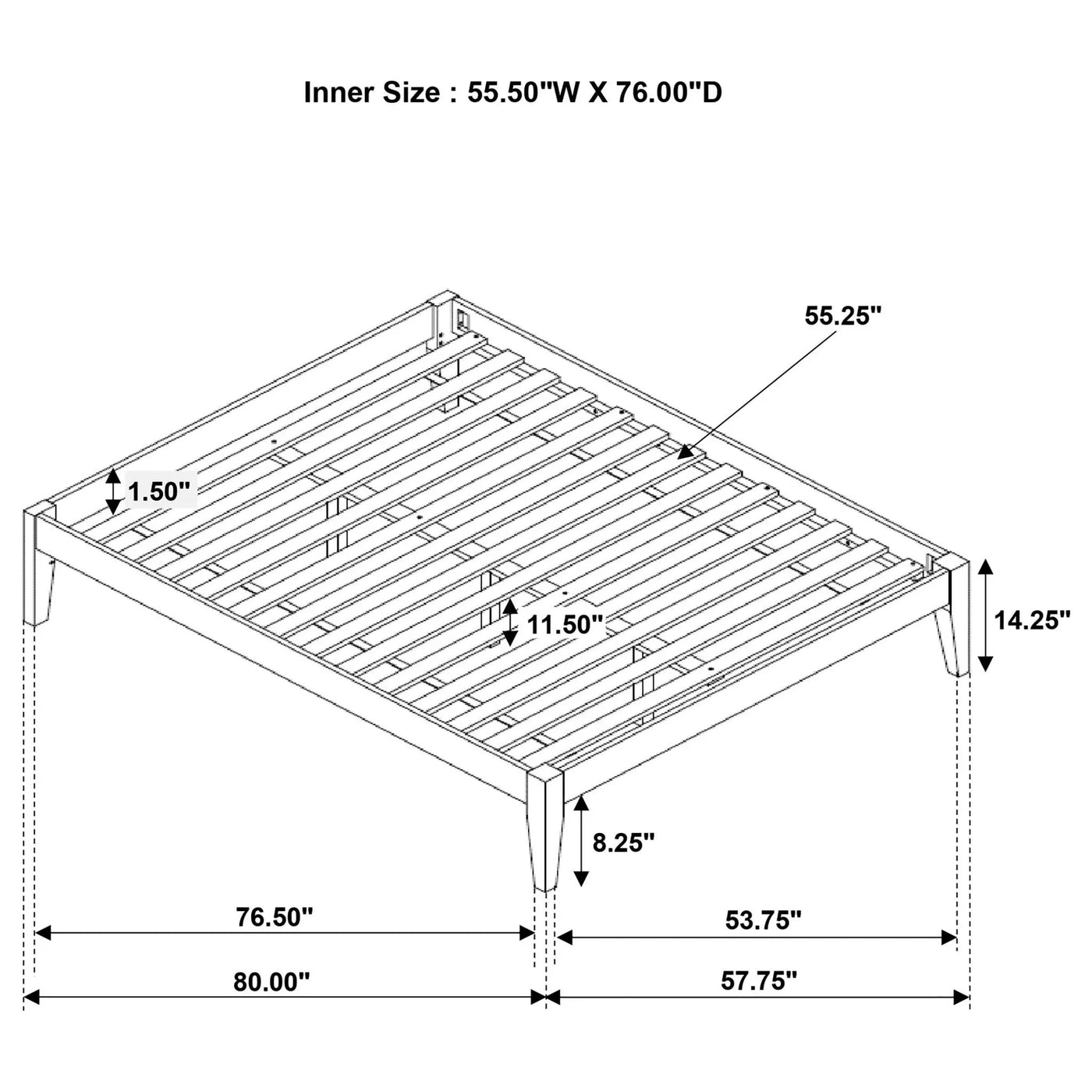 Platform Bed With Tapered Legs by HouseOfZazla