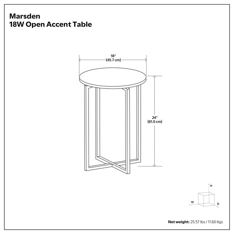 Marsden - Side Table With Polished Base - White / Silver by HouseOfZazla