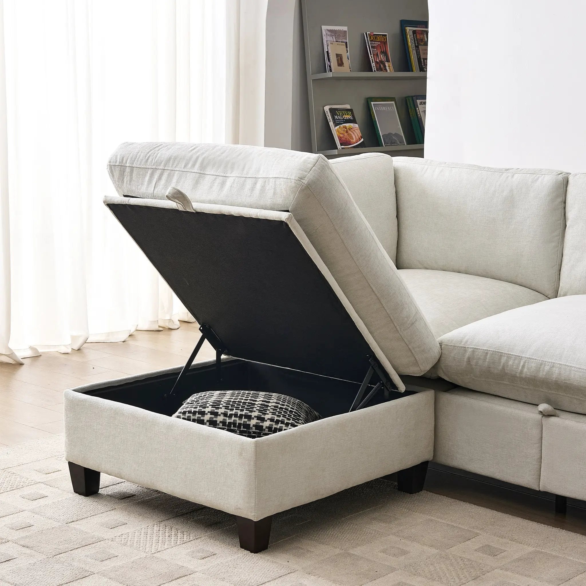 96.5" Sectional Couch for Living Room, Upholstered Soft Chenille Fabric Sofa by HouseOfZazla