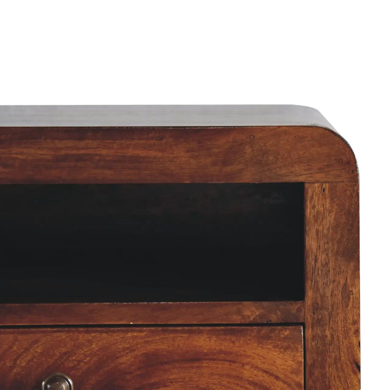 Chunky Chestnut Floating Bedside, 1-Drawer, 1 Open Slot by HouseOfZazla