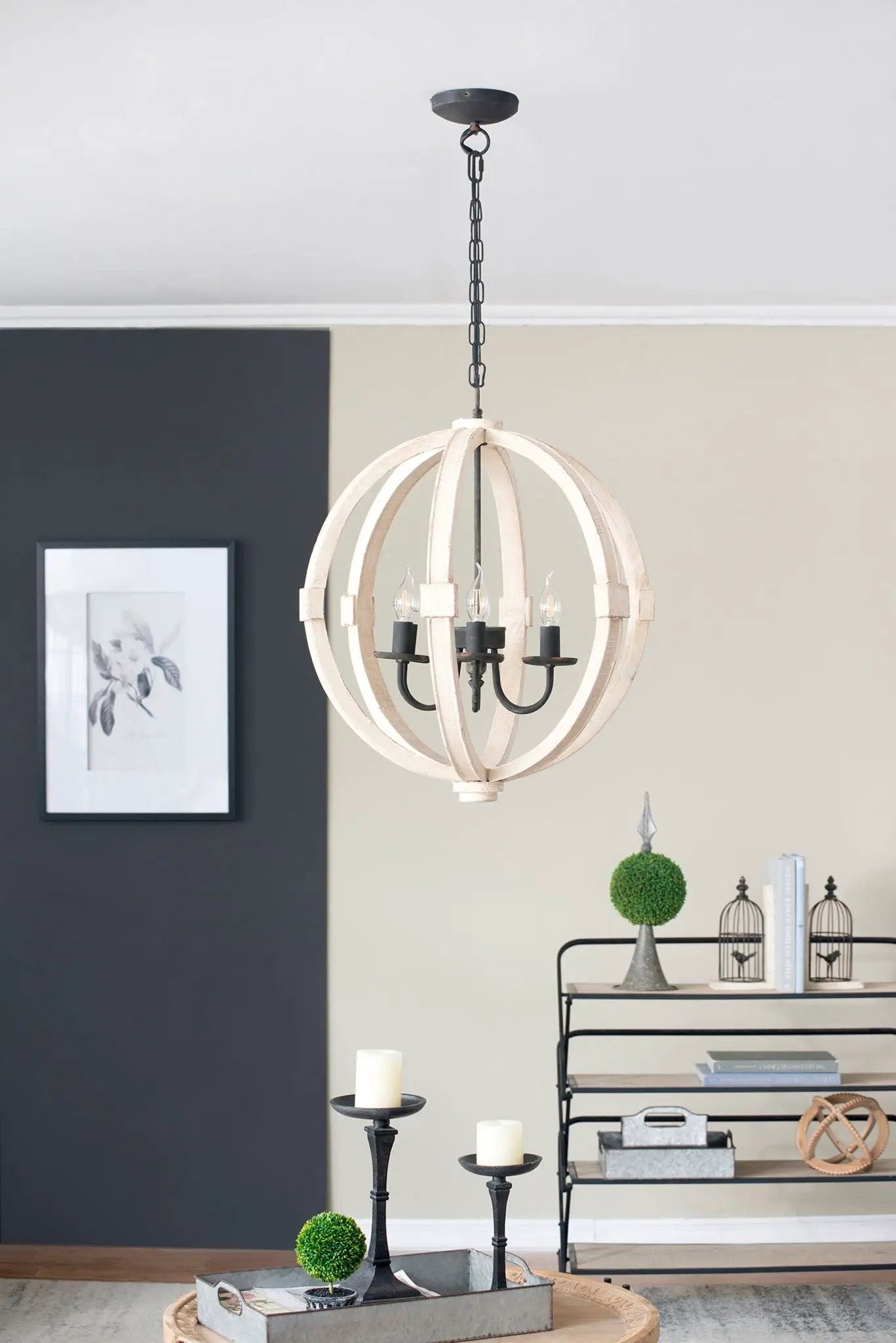 Chandelier, Hanging Light Fixture With Adjustable Chain For Kitchen, Bulb Not Included by HouseOfZazla