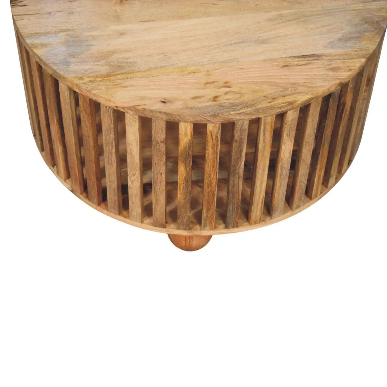Slatted Round Coffee Table - Beige by HouseOfZazla