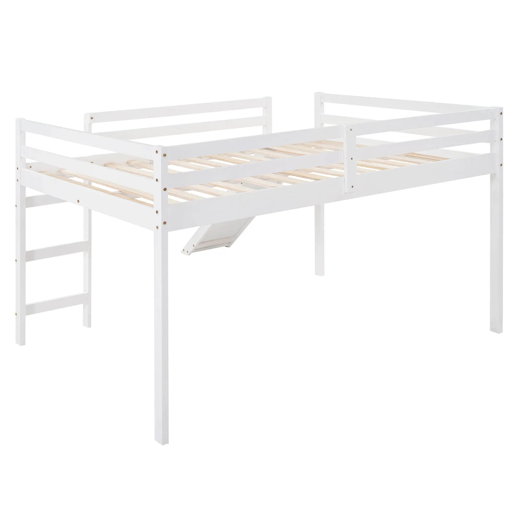 Full Loft Bed With Slide, Multifunctional Design - White by Unique Piece Furniture