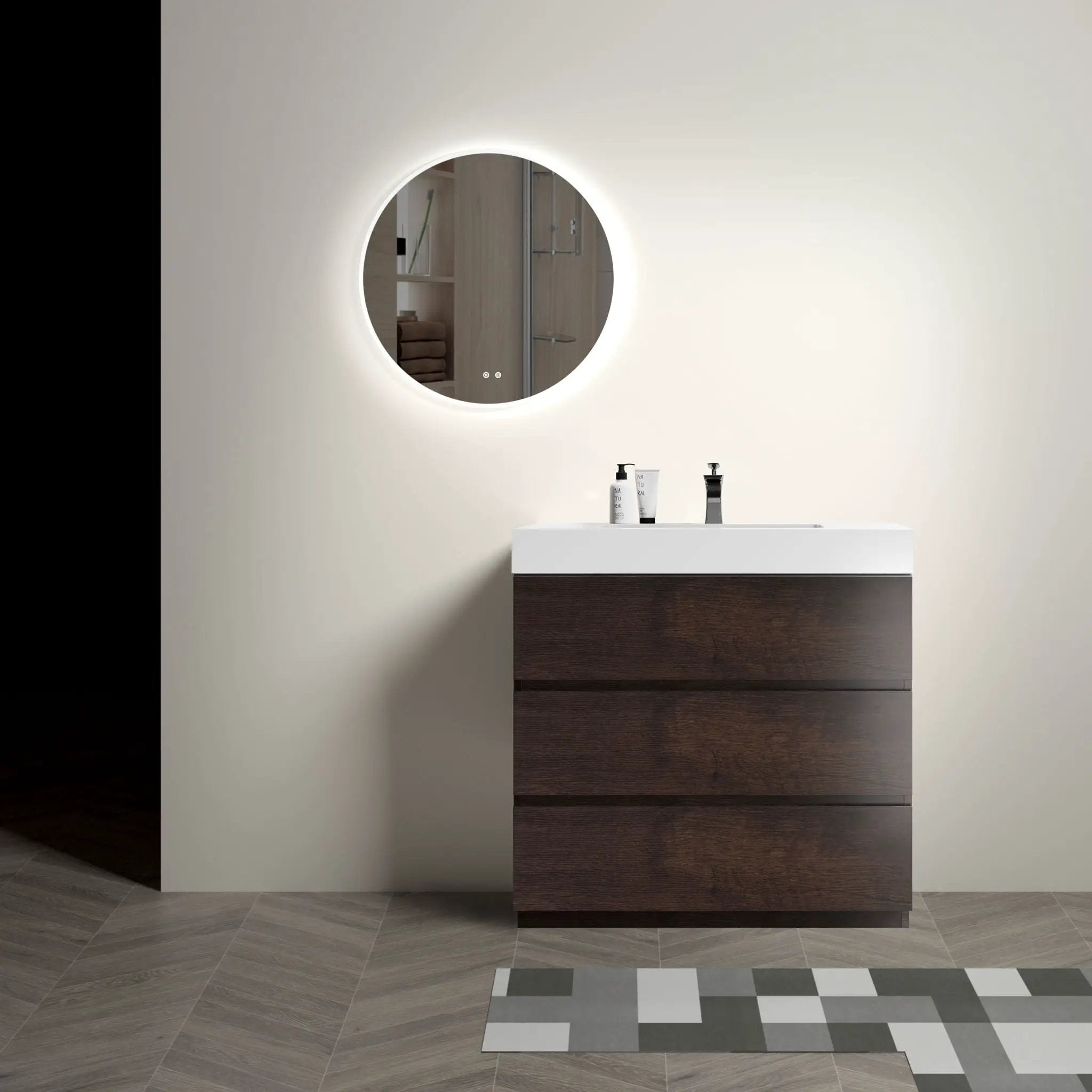 Alice - Bathroom Vanity With Large Storage Freestanding Bathroom Vanity, Sink For Modern Bathroom, One-Piece Sink Basin Without Drain And Faucet by Unique Piece Furniture