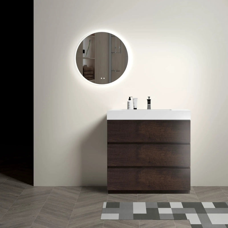 Alice - Bathroom Vanity With Large Storage Freestanding Bathroom Vanity, Sink For Modern Bathroom, One-Piece Sink Basin Without Drain And Faucet by Unique Piece Furniture