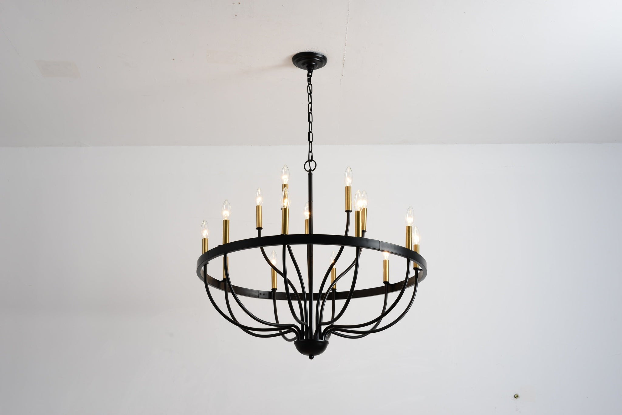 18-Light Industrial Iron Candle Chandelier by HouseOfZazla