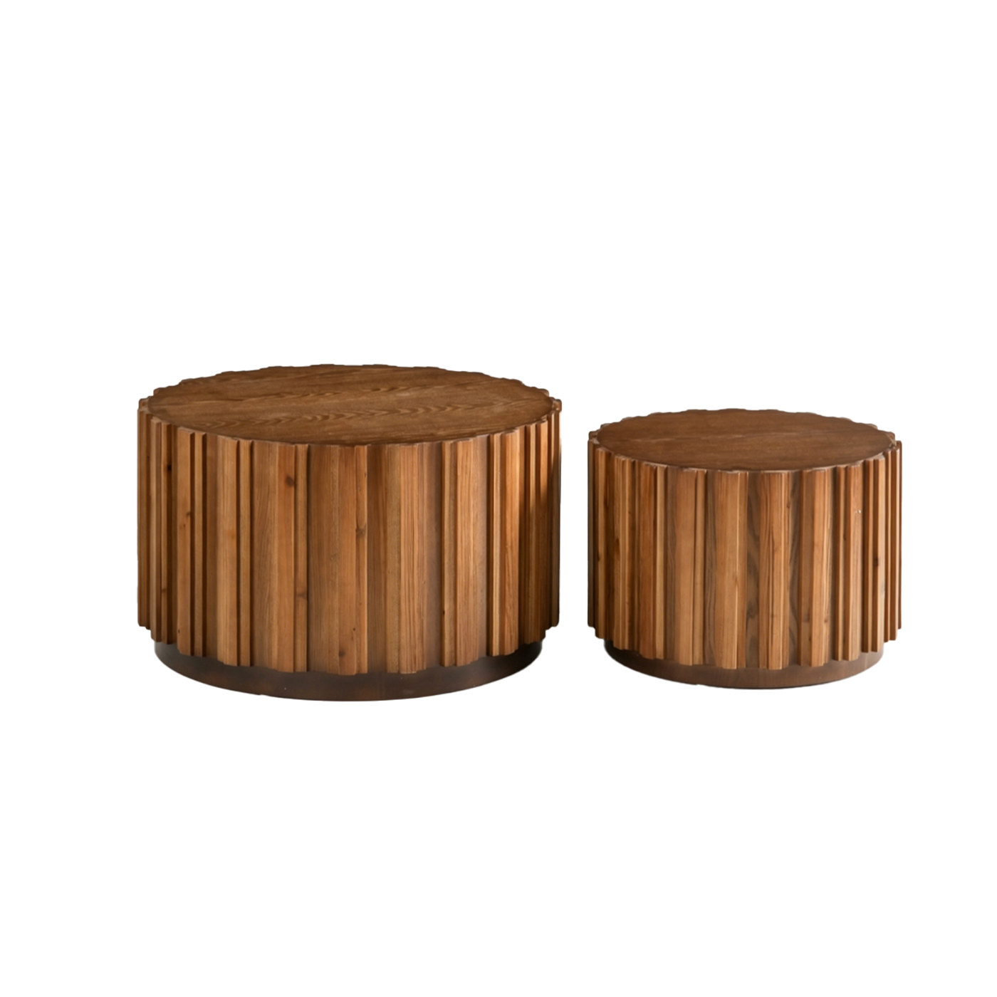19.7" + 27.5" Round Nesting Coffee Table Set of 2 by HouseOfZazla