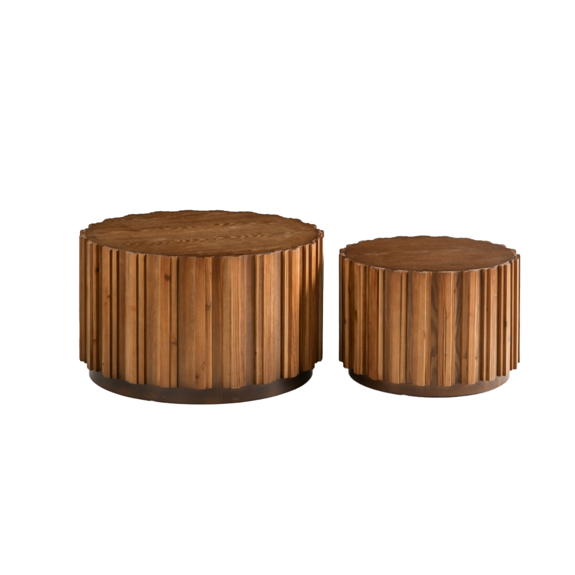 19.7" + 27.5" Round Nesting Coffee Table Set of 2 by HouseOfZazla