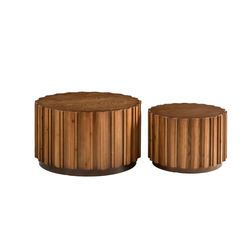 19.7" + 27.5" Round Nesting Coffee Table Set of 2 by HouseOfZazla