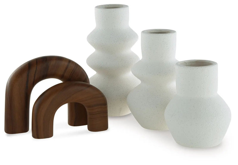 Carterworth - Accessory Set (Set of 5) - White / Brown by Unique Piece Furniture