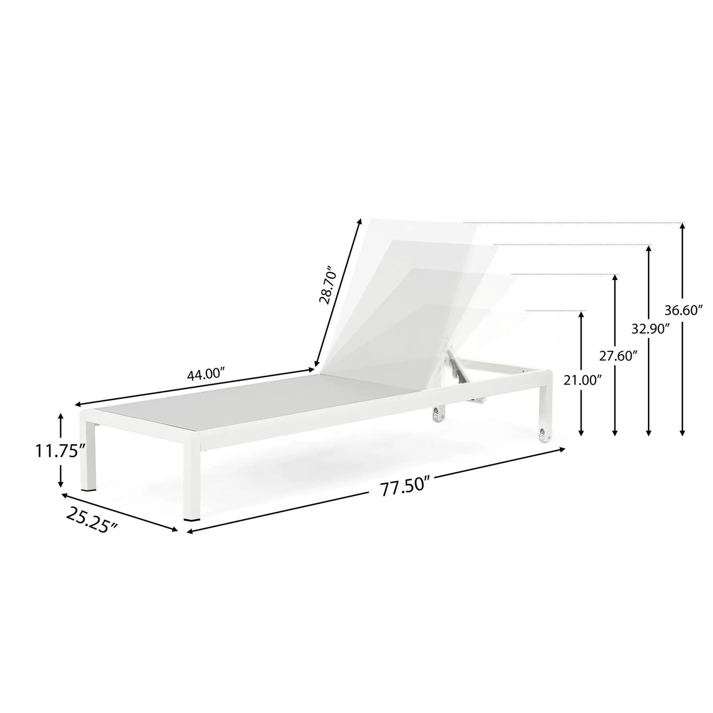 Outdoor Patio Chaise Lounge with 5 Reclining Positions by HouseOfZazla