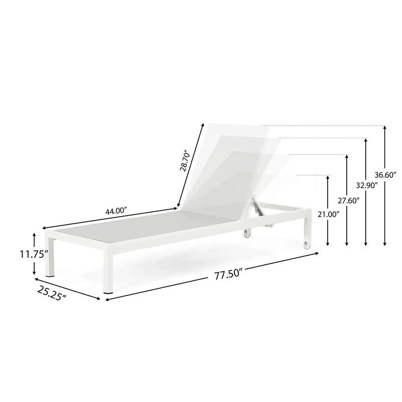 Outdoor Patio Chaise Lounge with 5 Reclining Positions by HouseOfZazla