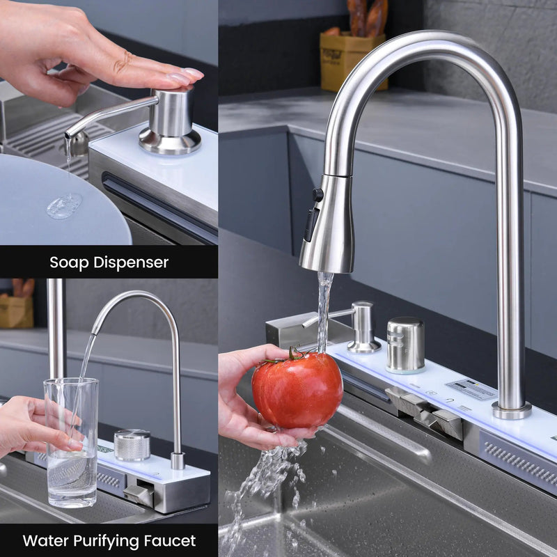 Pull-out Faucet Single Bowl Sink - 30"x18" by HouseOfZazla