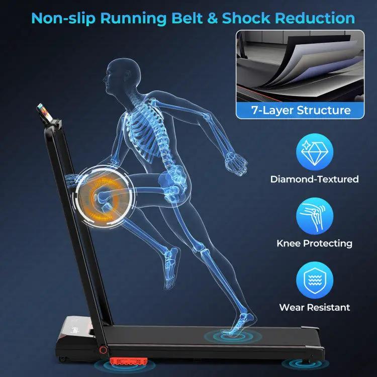 Home Fitness & Relaxation Set - 3 in 1 Folding Treadmill and Modern Accent Chair by DirectDeals