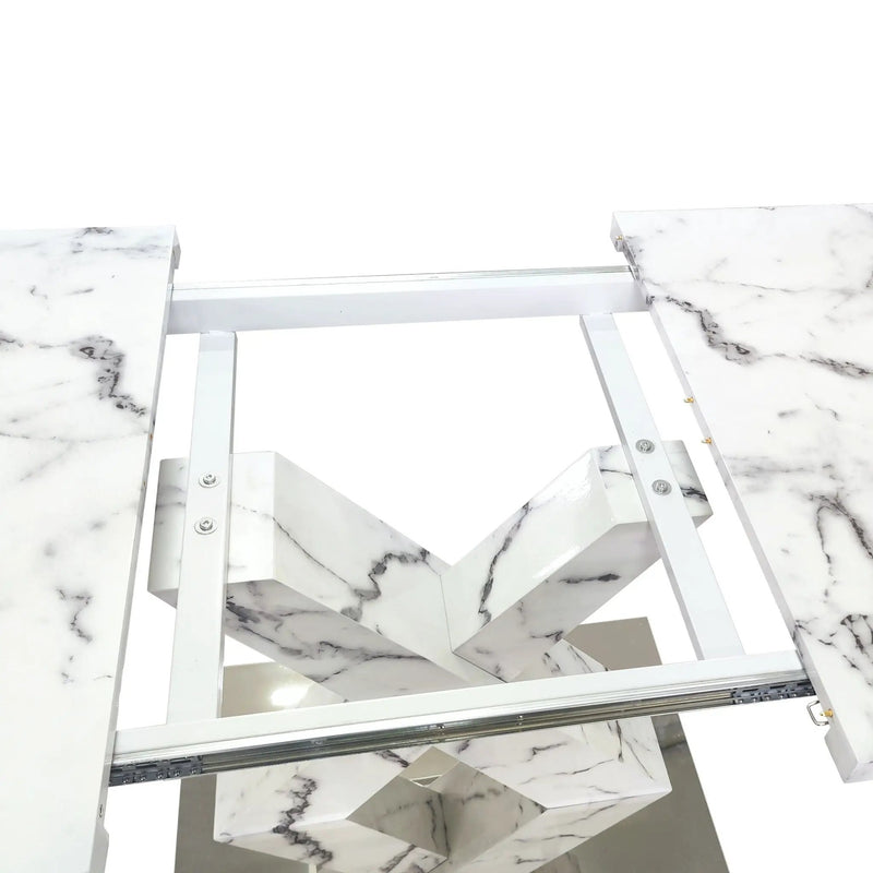 Modern Rectangle Dining Table With Stretchable TopAnd X Shape Legs by HouseOfZazla