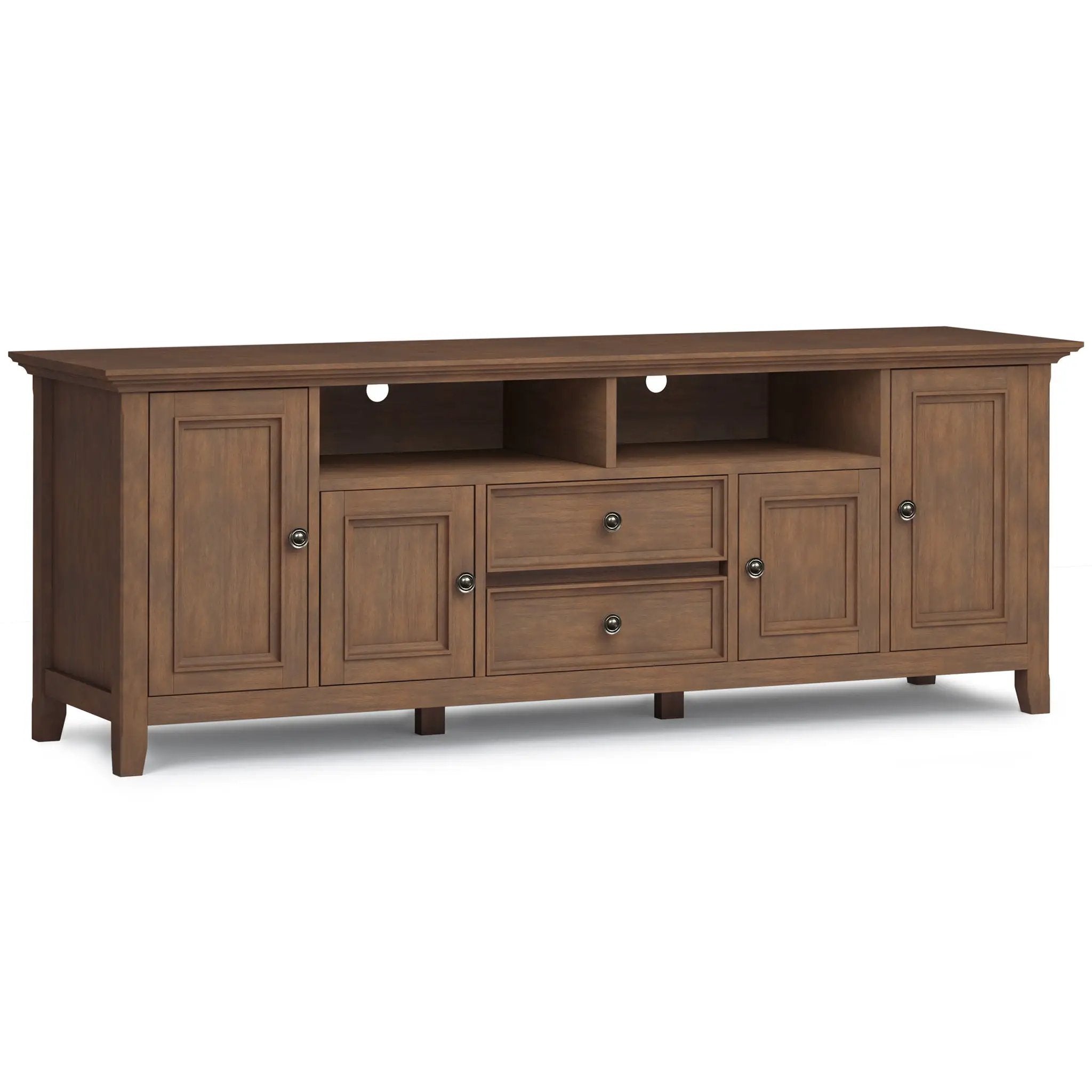 Amherst - Wide TV Media Stand - Rustic Natural Aged Brown by HouseOfZazla