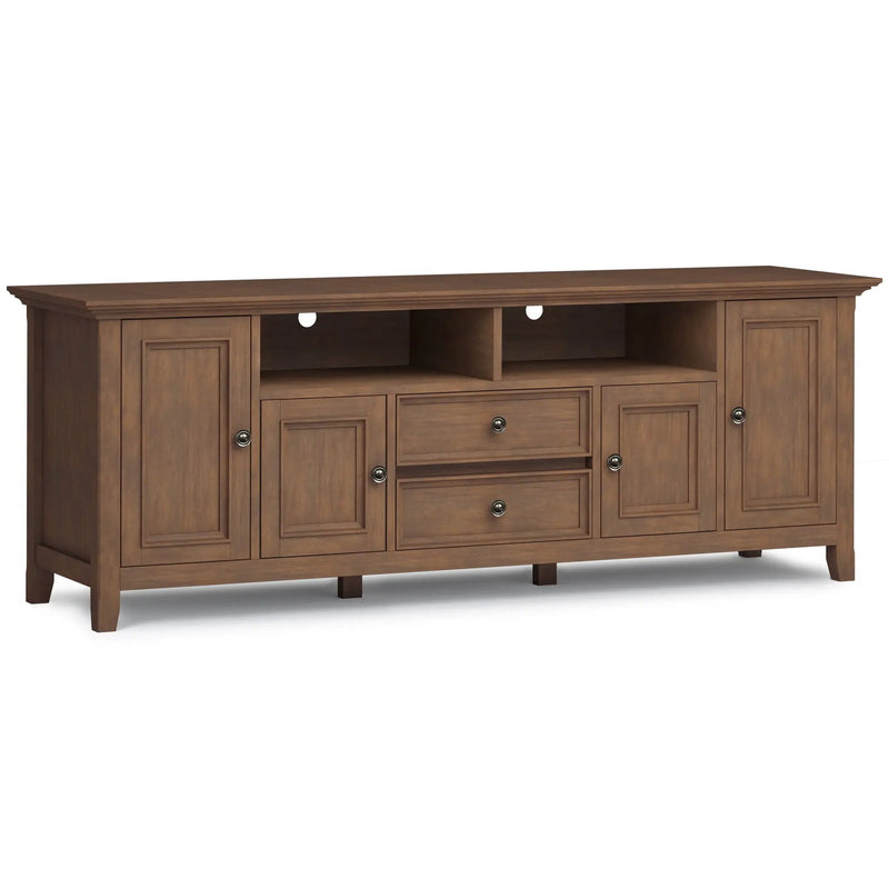 Amherst - Wide TV Media Stand - Rustic Natural Aged Brown by HouseOfZazla