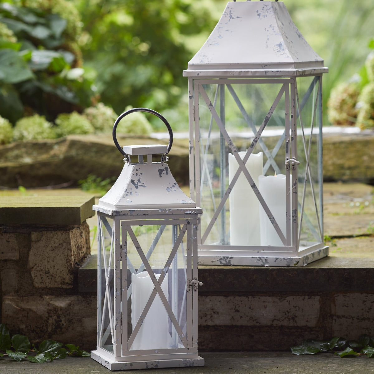 Farmhouse distressed metal lantern (set of 2), photo 2 of 2