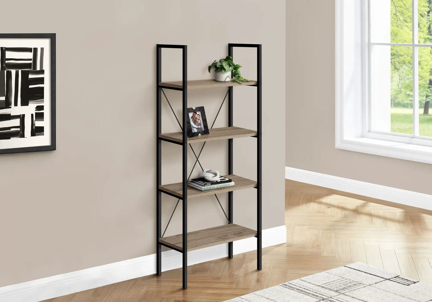 4-Tier Contemporary Bookshelf for Office & Bedroom by HouseOfZazla