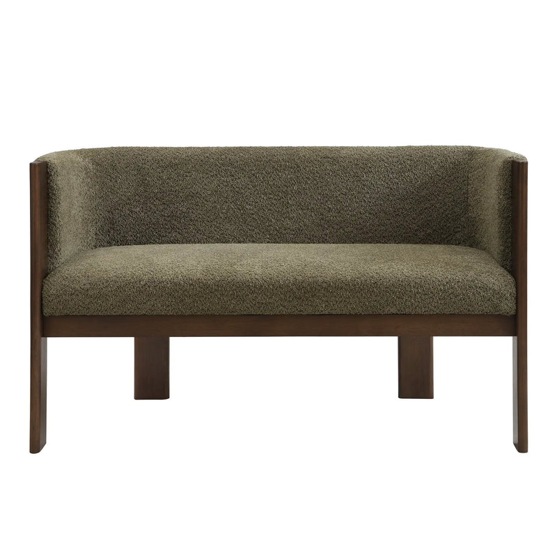 48.5" Upholstered Solid Loveseat (Walnut+Green) by HouseOfZazla