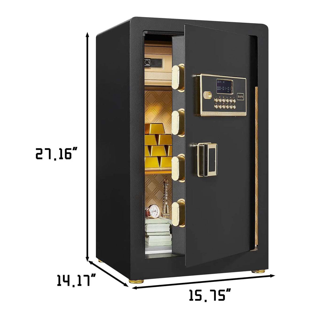 Security Electronic Home Safe With Digital Lock, Removable Shelf, Mute Function, Interior For Documents, Cash, Jewelry by HouseOfZazla