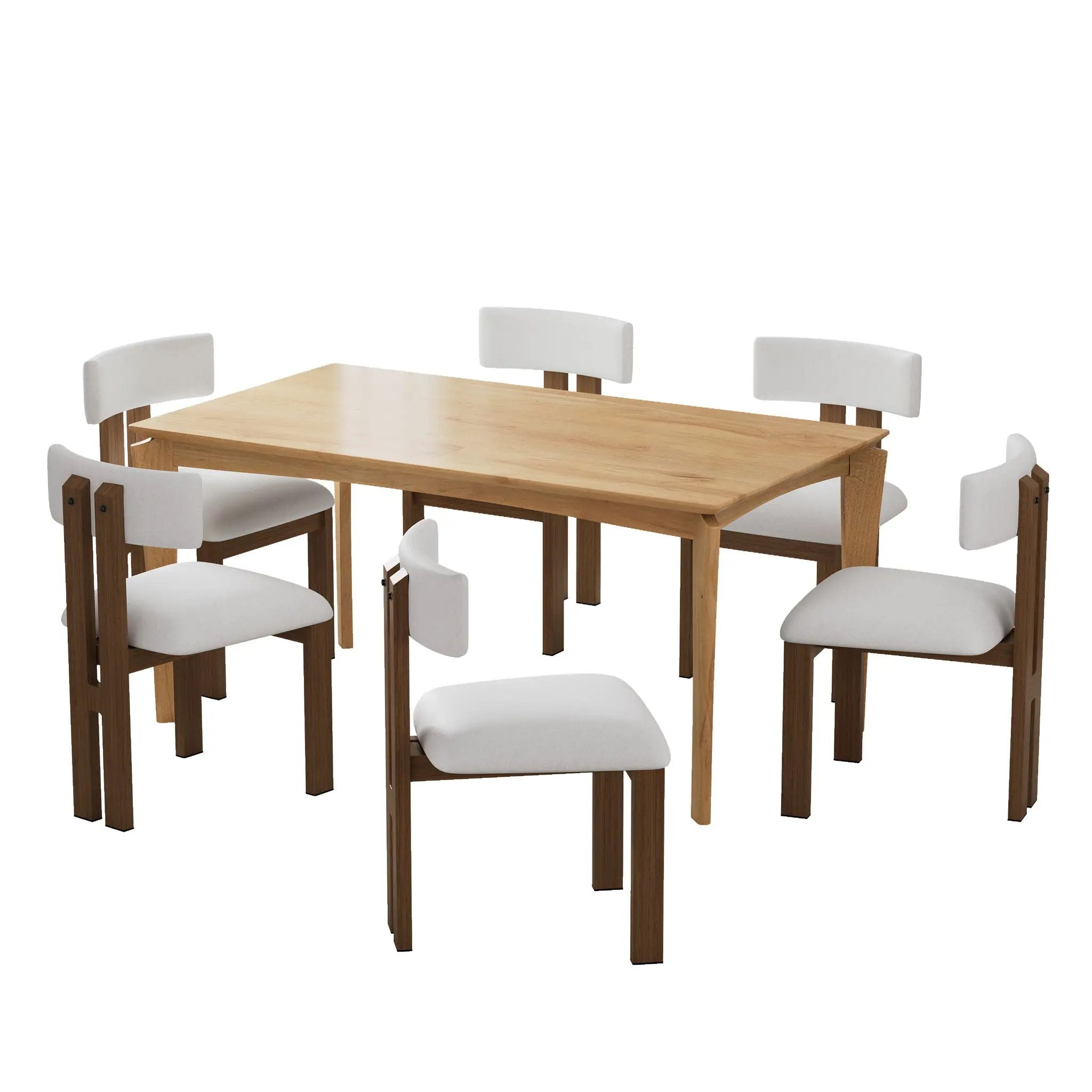 7 Piece Dining Set With Upholstered Armless Chairs And Table by HouseOfZazla