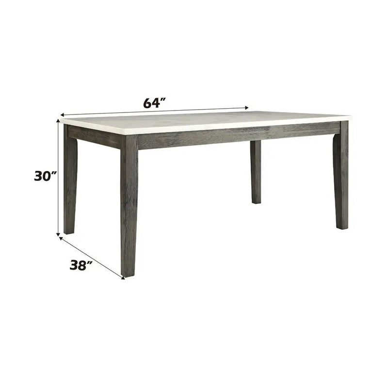 Merel - Dining Table - White Marble Top & Gray Oak by Unique Piece Furniture