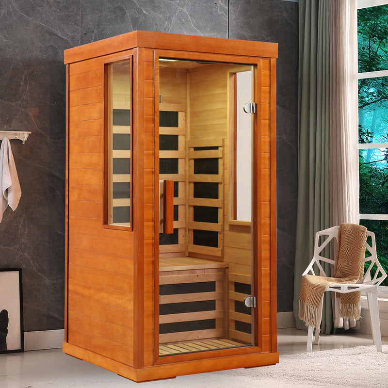 1 Person Far Infrared Sauna Room with LCD Touch Control - Solid Wood, photo 5 of 5