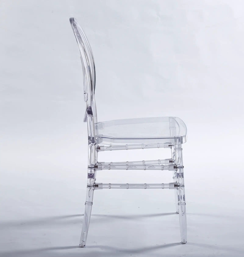 Dining Chair, Plastic Seat, Welding Chair (Set of 4) - Transparent by HouseOfZazla