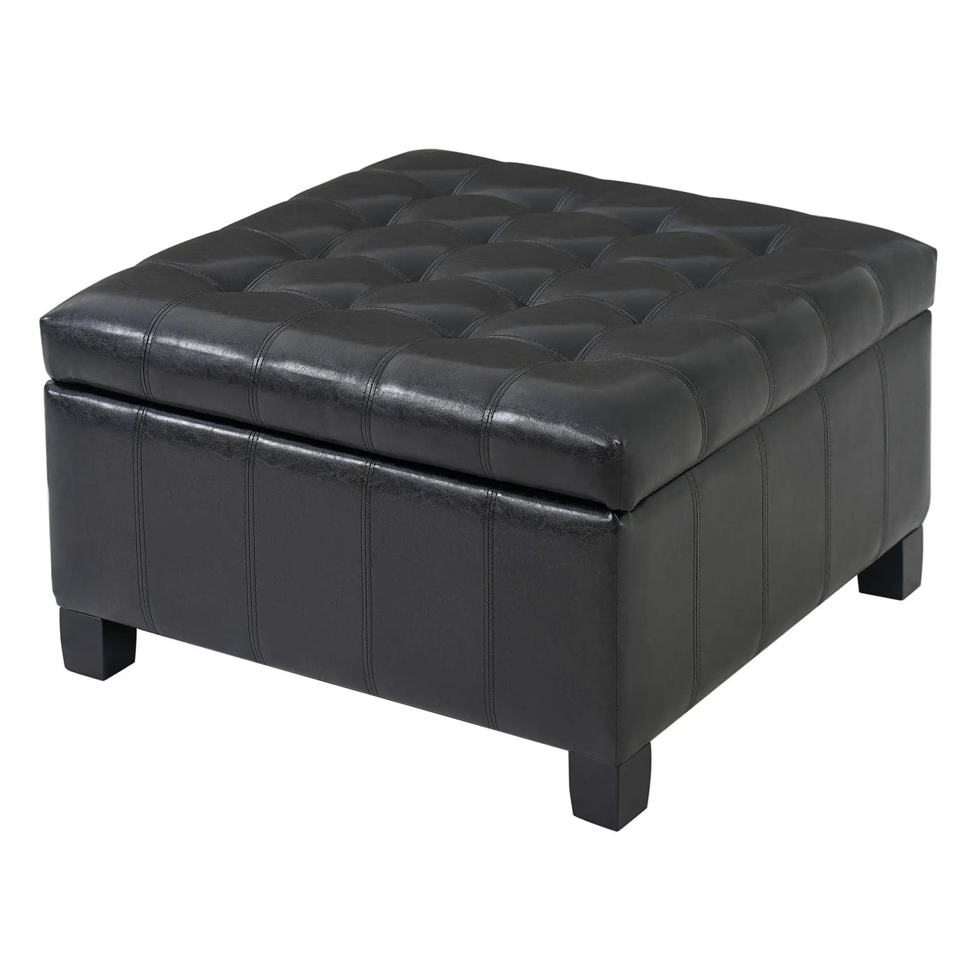 Square Tufted Indoor Ottoman With Lift-Top Storage by HouseOfZazla