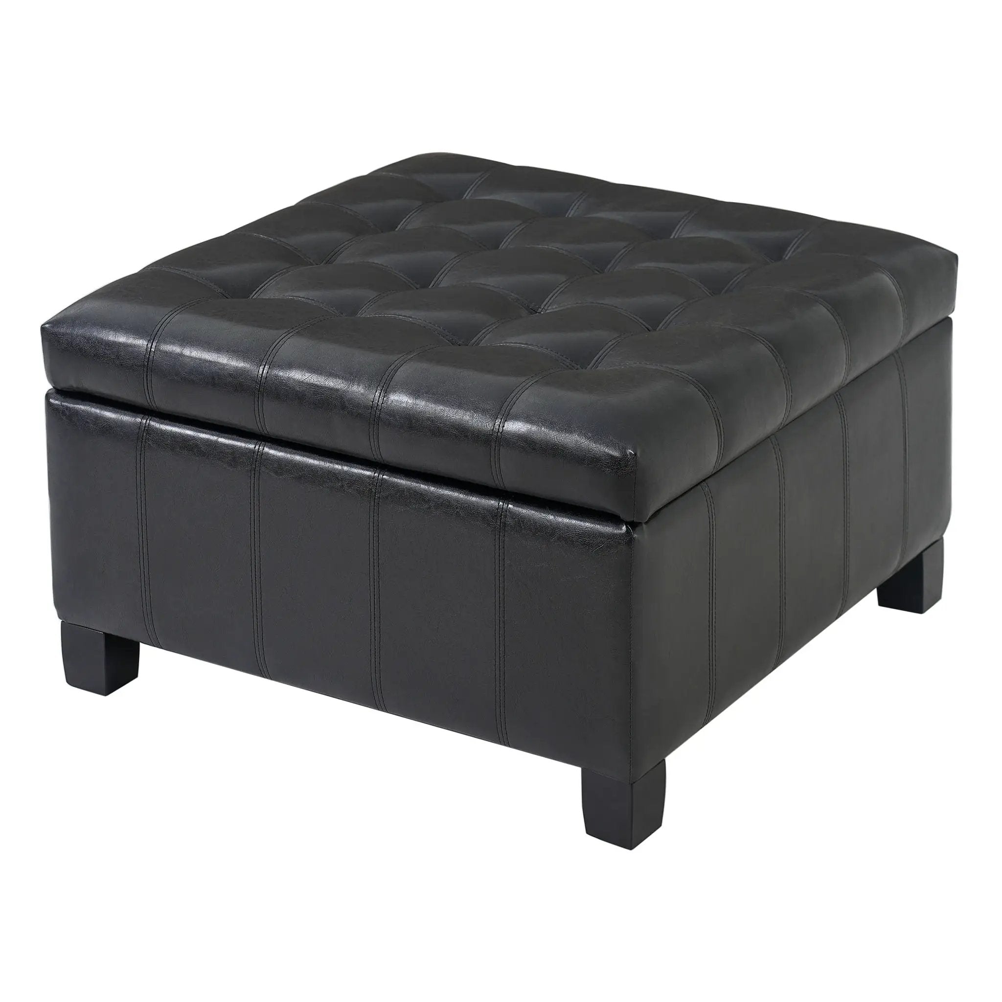 Square Tufted Indoor Ottoman With Lift-Top Storage by HouseOfZazla
