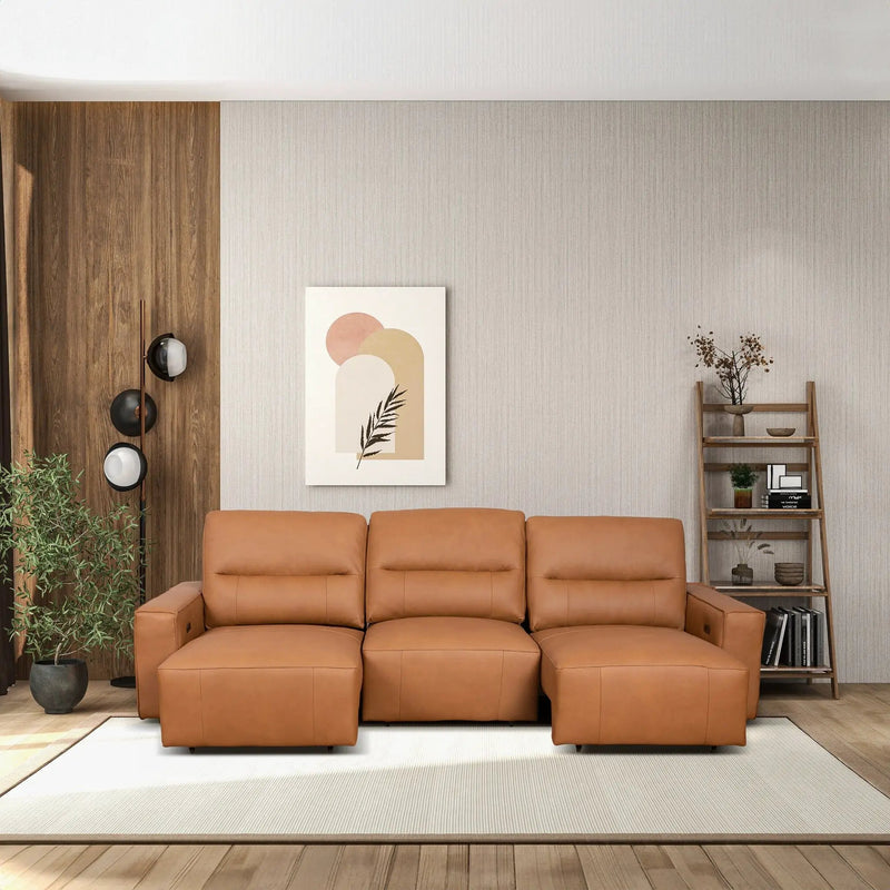 Grant - Triple Power Convertible Sofa - Cognac by HouseOfZazla
