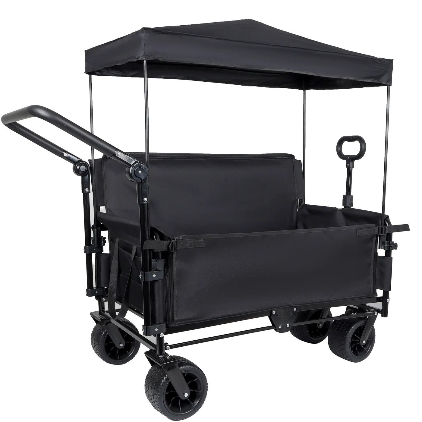 3-in-1 Folding Wagon Cart with Bench Seat, Canopy & Storage by HouseOfZazla