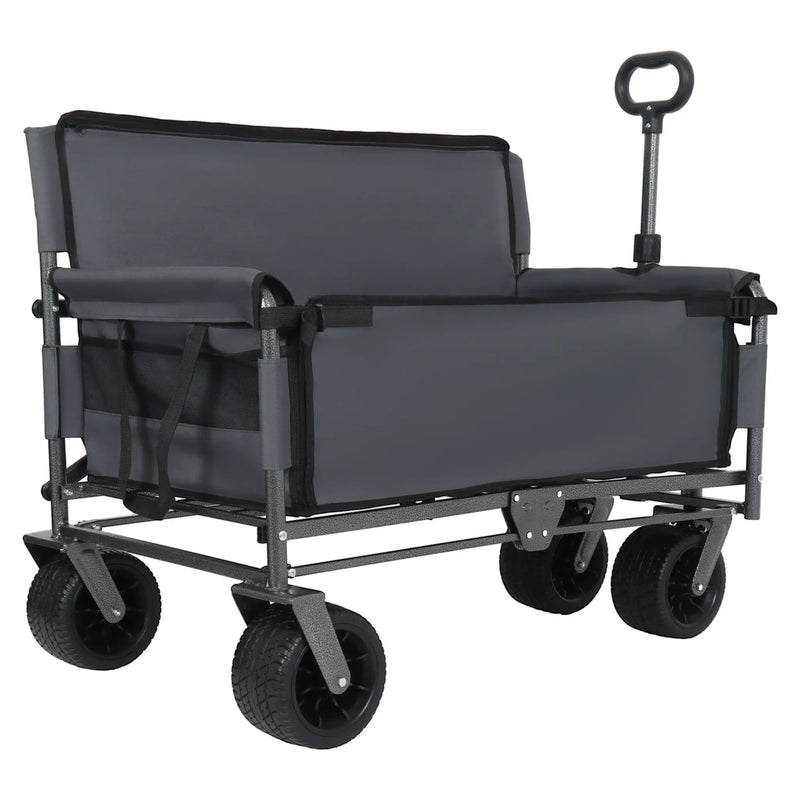 3-in-1 Convertible Folding Wagon Cart with Bench Seat & Storage by HouseOfZazla