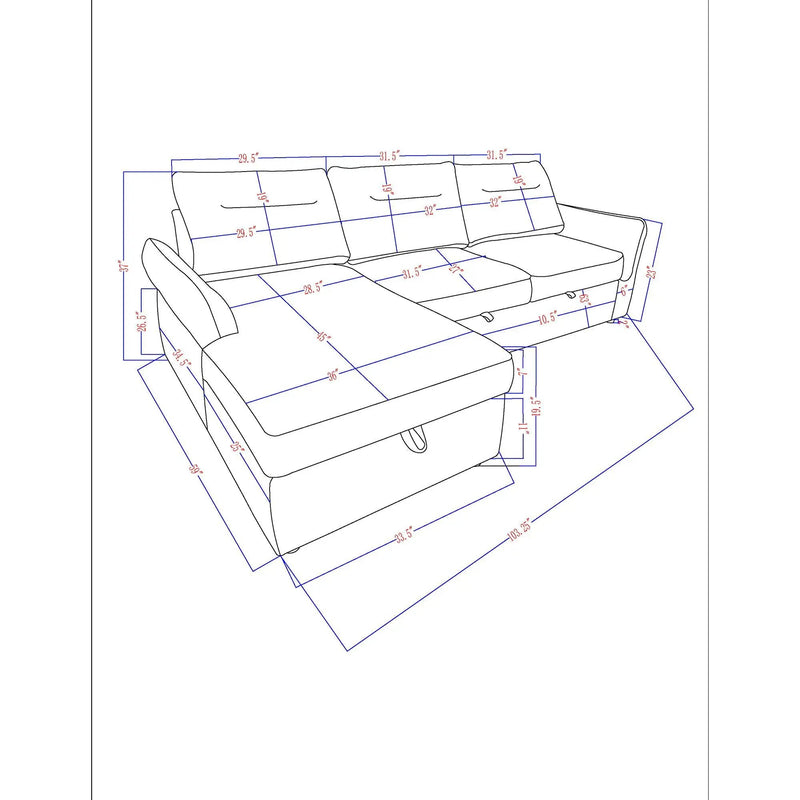 Montana - Sofabed With Storage - Gray by Unique Piece Furniture
