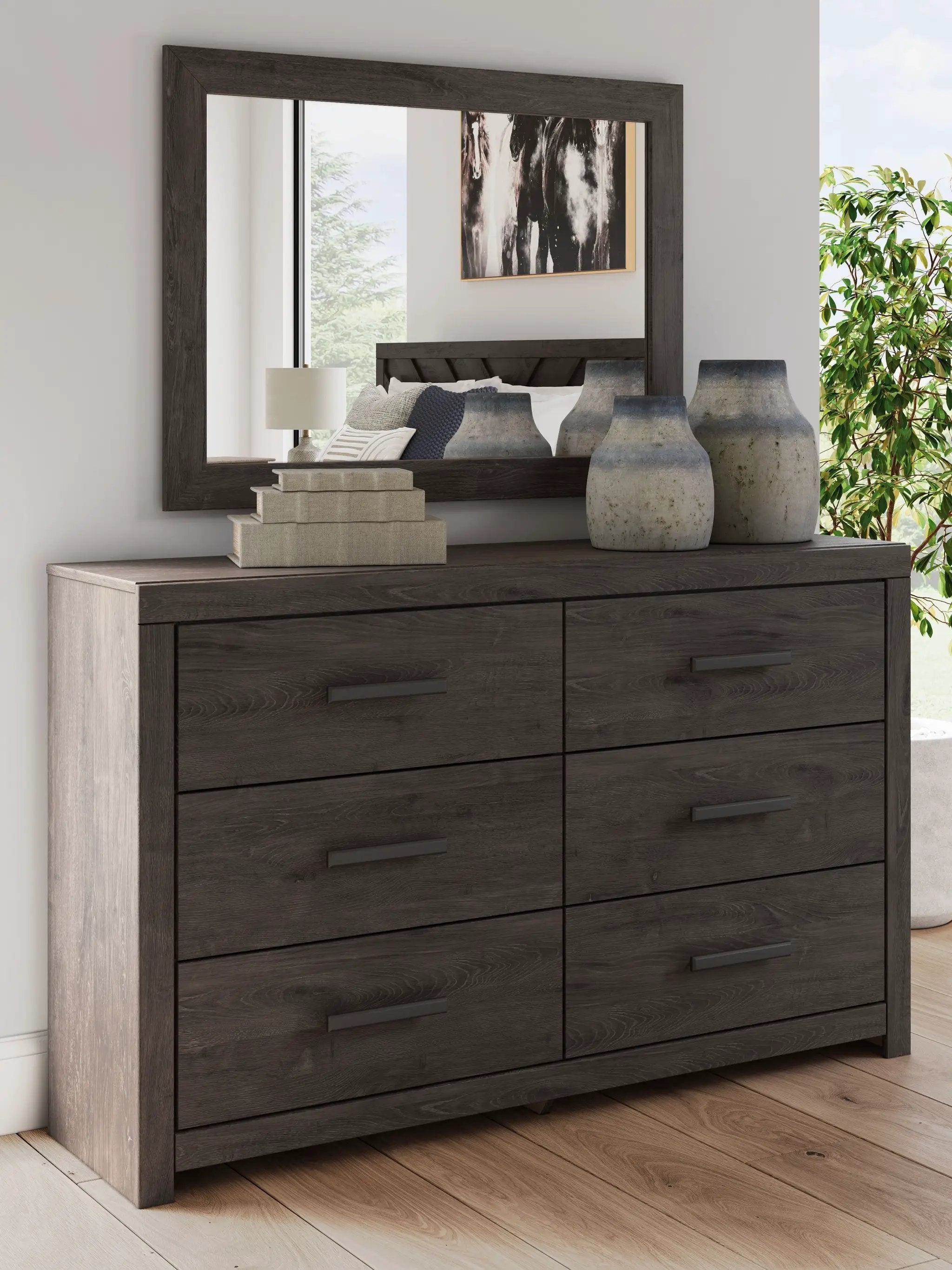 Prendonea - Dresser and Mirror - Charcoal by Unique Piece Furniture