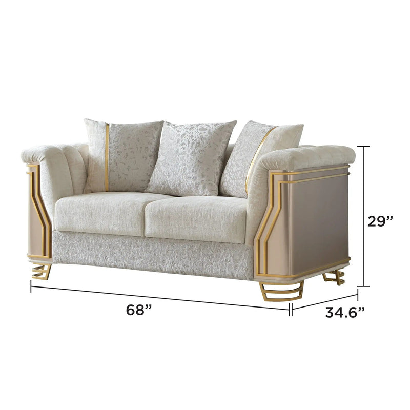 Chateau - Loveseat - Cream / Brown by HouseOfZazla