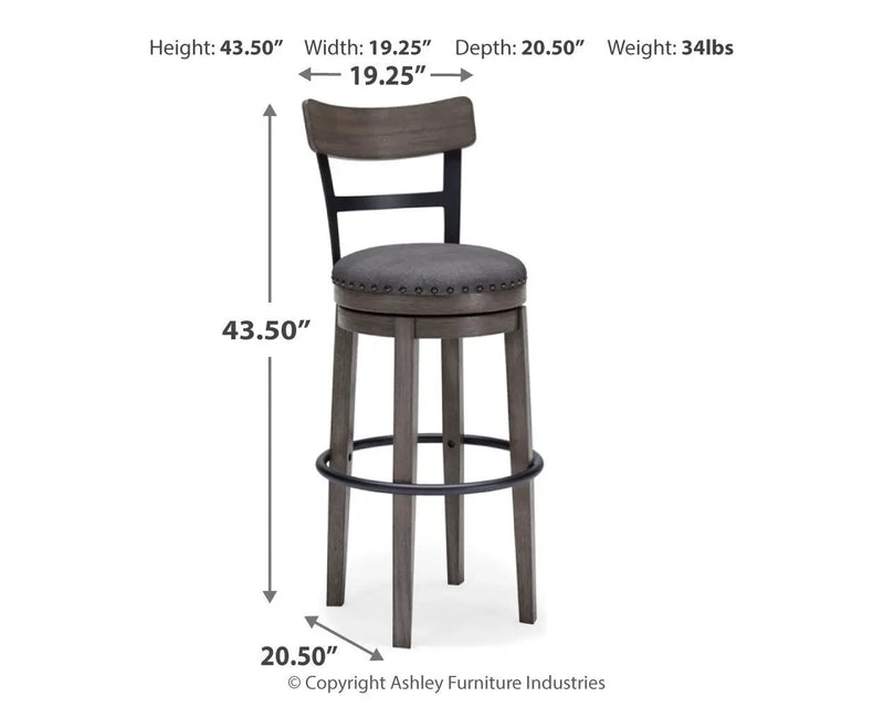 Caitbrook - Tall UPH Swivel Barstool - Gray by Unique Piece Furniture
