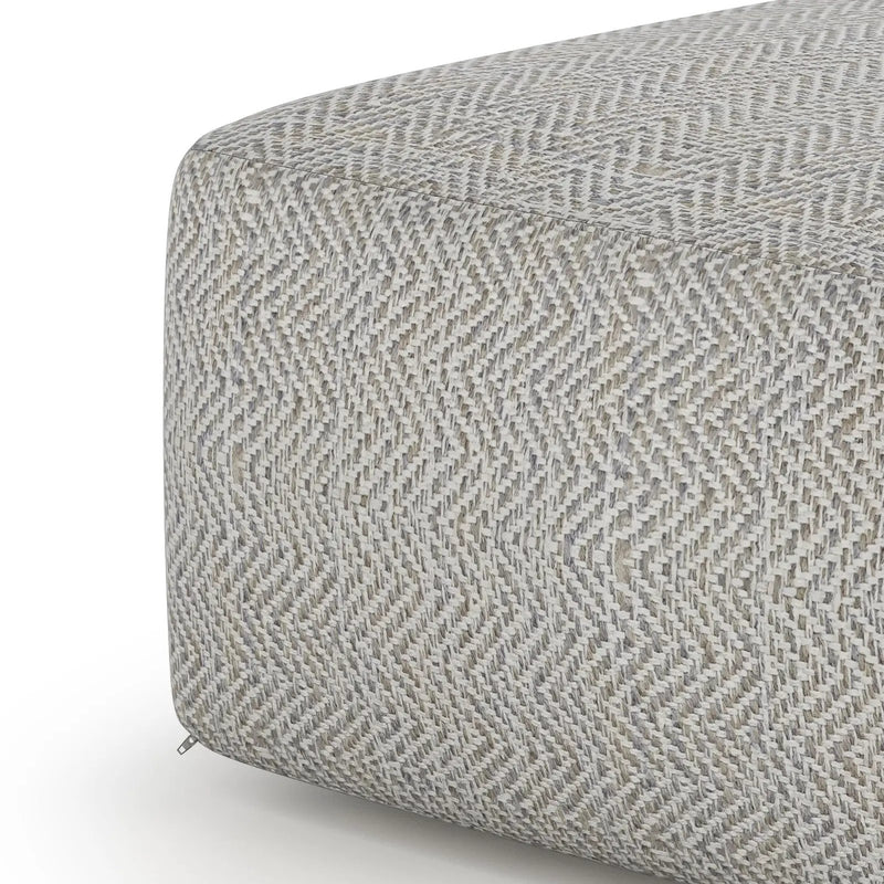 Nate Square Pouf Patterned Grey Melange by HouseOfZazla